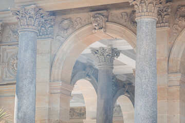 Travel to Karlovy Vary. Architectural details of this beautiful city from Czech Republic.