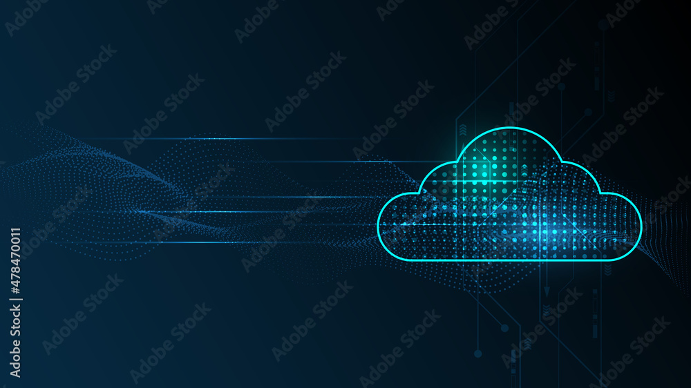Wall mural cloud computing storage technology background digital data services innovation concept