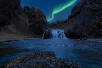 green aurora northern lights in Iceland
