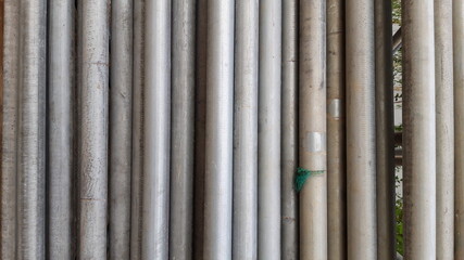 construction site iron pipe detail view