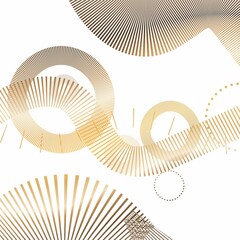 Luxury Golden Glowing motion lines swirling waves on white background