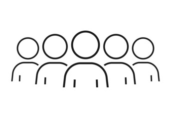 Crowd people icon. Squad member. Community sign. llustration vector