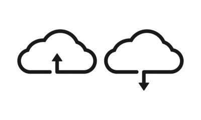 Cloud upload download icon. Illustration vector