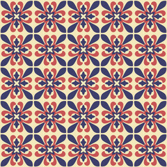 Fototapeta premium pattern design elements symmetrical petals sketch retro design