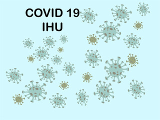 SARS-CoV-2 A variant of the IHU coronavirus. Microscopic view of infectious viral cells.