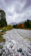 Ein Bergbach im Herbstlichen Alpen