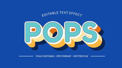 Pops Retro Text Effect