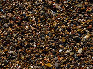 sands and pebbles on the beach