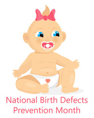 National birth defects prevention month concept vector.