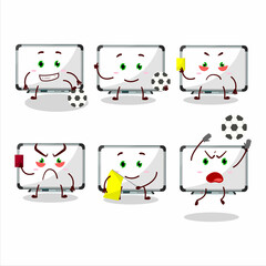 White board cartoon character working as a Football referee