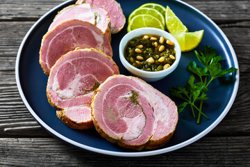 Italian Garlic and Herb Stuffed Pork Tenderloin