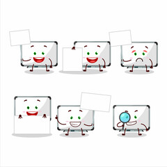 White board cartoon character bring information board