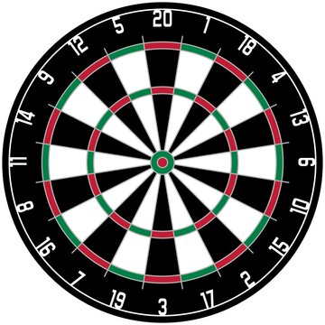 recommend clip art: Dartscheibe vektor auf isolierten weissen Hintergrund.