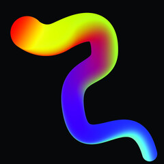 Vector Illustration . Colorful line .Liquid gradient . Spiral Logo . Design element . Abstract Geometric shape .