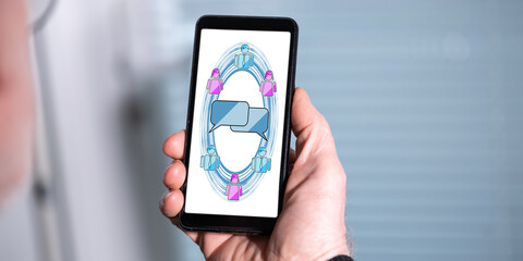 Business communication concept on a smartphone