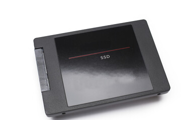 SSD hard disk drive against white background