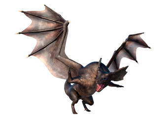 3D Rendering Fairy Tale Dragon on White