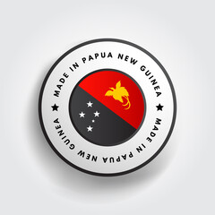 Made in Papua New Guinea text emblem badge, concept background