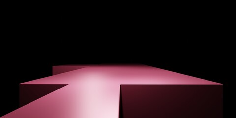 3d rendering of empty pink architecture abstract geometric minimal background. Scene for advertising, cosmetic ads, showcase, presentation, technology, fashion, studio. Illustration. Product display