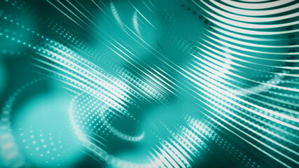 Naklejka premium Sci-fi theme of microworld, nanotechnology, or cosmic space. Blue disco particles abstract background
