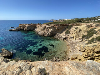 Sea landscape with a hidden beach