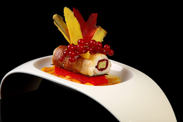 chef's fine dining dessert presentation