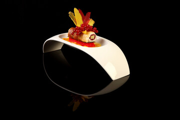 chef's fine dining dessert presentation