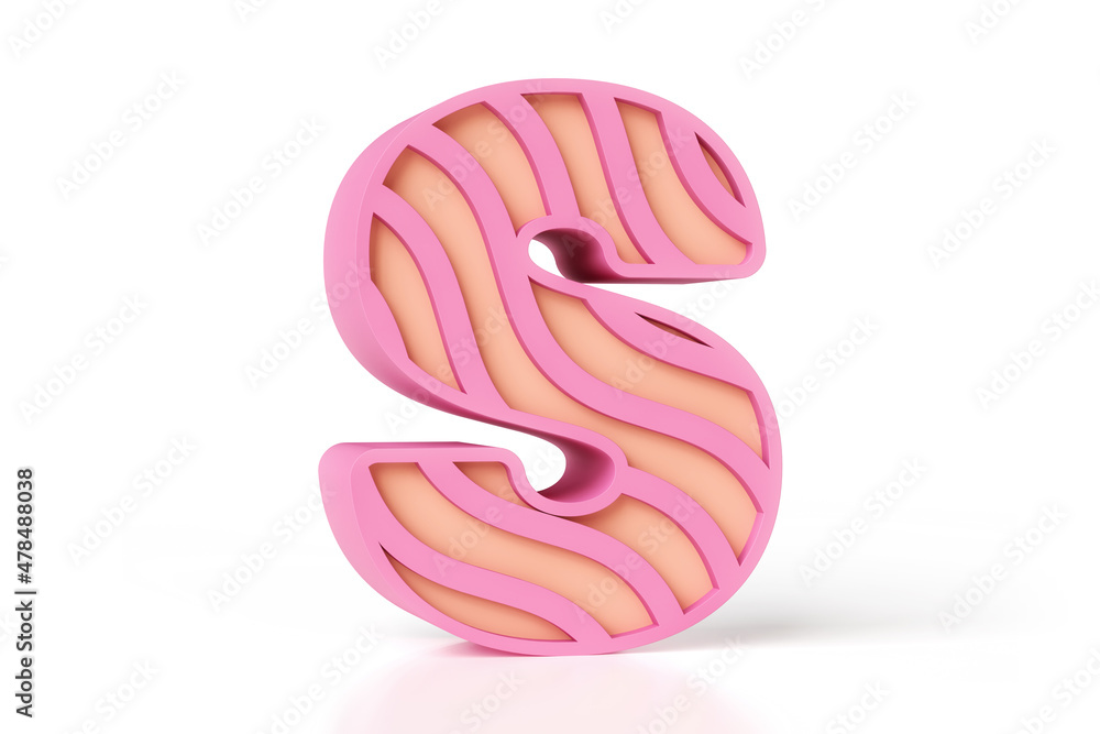 Poster modern and sweet style 3d font letter s. great font for headers, posters, web advertisements or prin