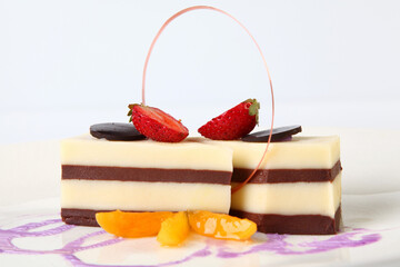 chef's fine dining dessert presentation