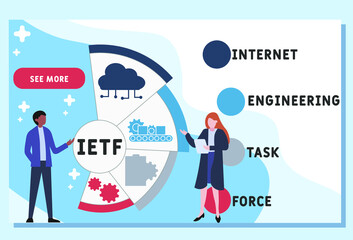 IETF - Internet Engineering Task Force acronym. business concept background.  vector illustration concept with keywords and icons. lettering illustration with icons for web banner, flyer, landing pag