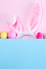 Easter scene with rabbit ears