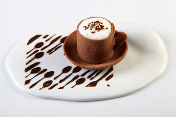 chef's fine dining presentationli, coffee cup decor dessert