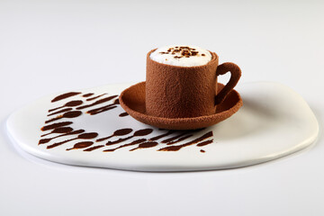 chef's fine dining presentationli, coffee cup decor dessert