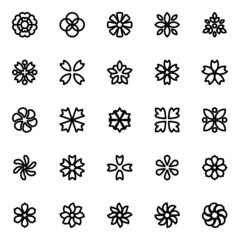 Outline icons for flowers.