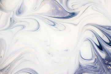 Obraz premium Traditional Ottoman Turkish marbling art. Natural Luxury. EBRU- Ancient oriental drawing technique. Extra special and luxurious- ORIENTAL ART. Ripples of agate.