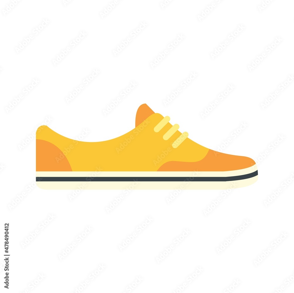 Poster running light shoes icon flat isolated vector