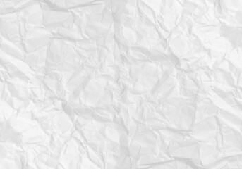 White crumpled paper texture abstract background for backdrop or wallpaper.