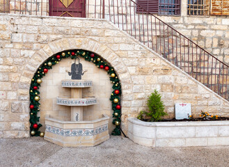The inner courtyard of the St. Marys Syriac Orthodox Church in Bethlehem in the Palestinian...
