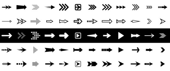 Modern Arrow set 70+ collection. Arrow vector illustration. Directional arrow