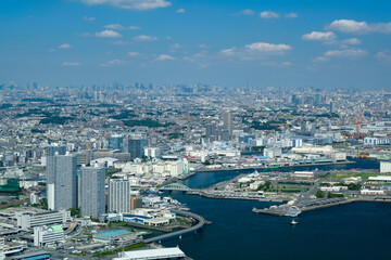 Fototapeta na wymiar 神奈川県横浜市 横浜ランドマークタワー展望台からの眺め 東京方面
