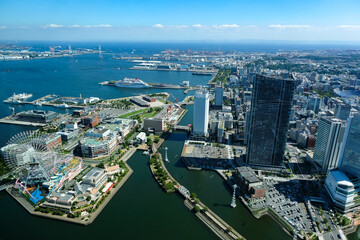 Fototapeta na wymiar 神奈川県横浜市 横浜ランドマークタワー展望台からの眺め 南側