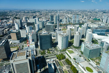 神奈川県横浜市 横浜ランドマークタワー展望台からの眺め 北側、横浜駅方面