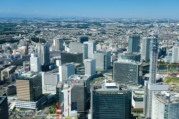 神奈川県横浜市 横浜ランドマークタワー展望台からの眺め 北側、横浜駅方面
