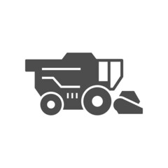 Agricultural combine harvester glyph icon