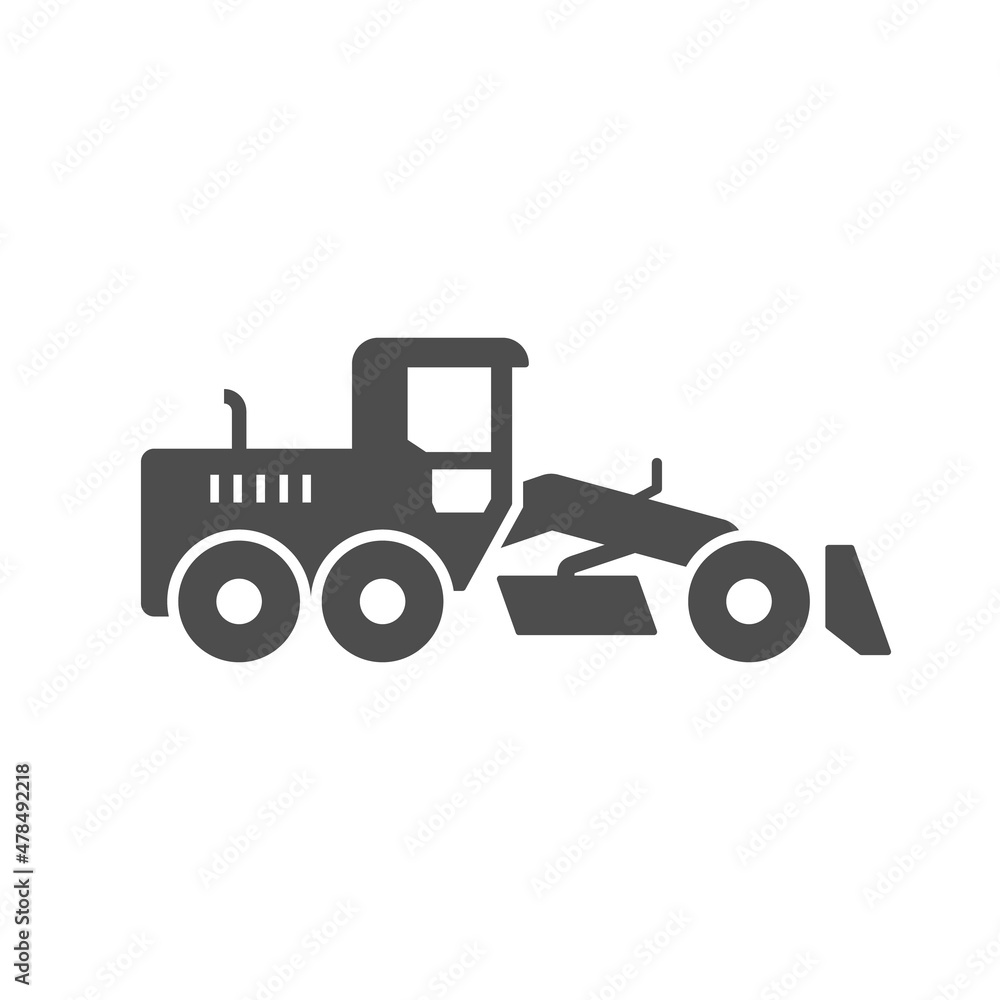 Wall mural Road scraper or grader glyph icon