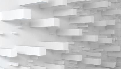 Abstract white 3d blocks geometry background. 3d render