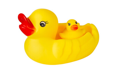 Yellow rubber duck. Isolate on a white background.