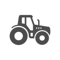 Tractor or agricultural vehicle glyph icon
