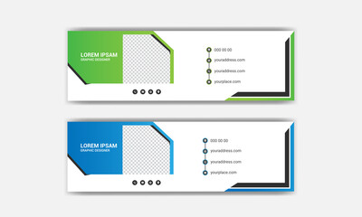 Email signature template design. Corporate mail business email signature banner.