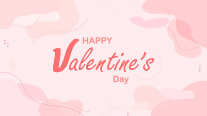 Happy Valentine's Day design. Hand drawn minimal and trendy background and quote. Holiday Vector Illustration.	